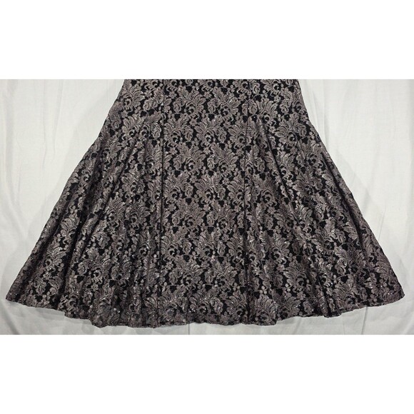 Nightway Lace Mermaid Gown Long Formal Dress Metallic Black MOB Glam Party 18W - Picture 8 of 16